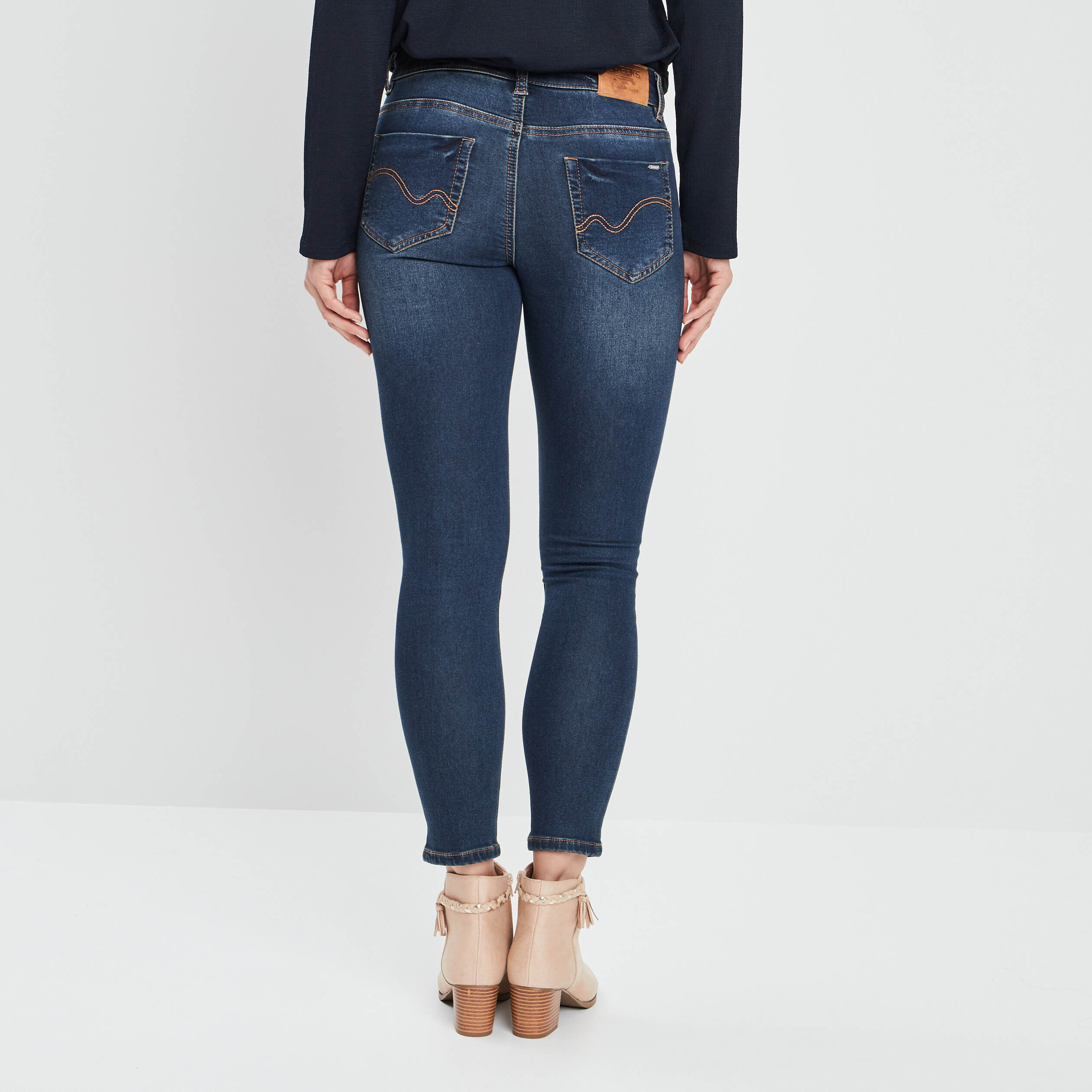 Jeans slim 7 8ème Creeks denim dirty femme | La Halle