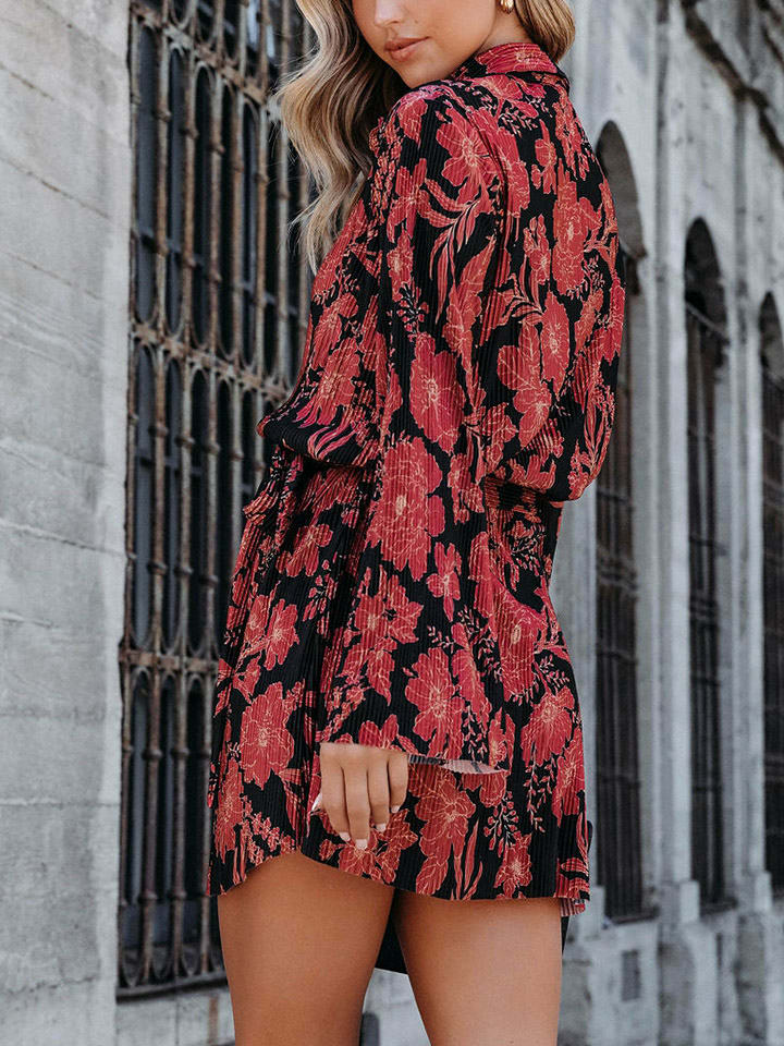 Milan Kiss Plisseekleid in Schwarz/ Rot günstig kaufen