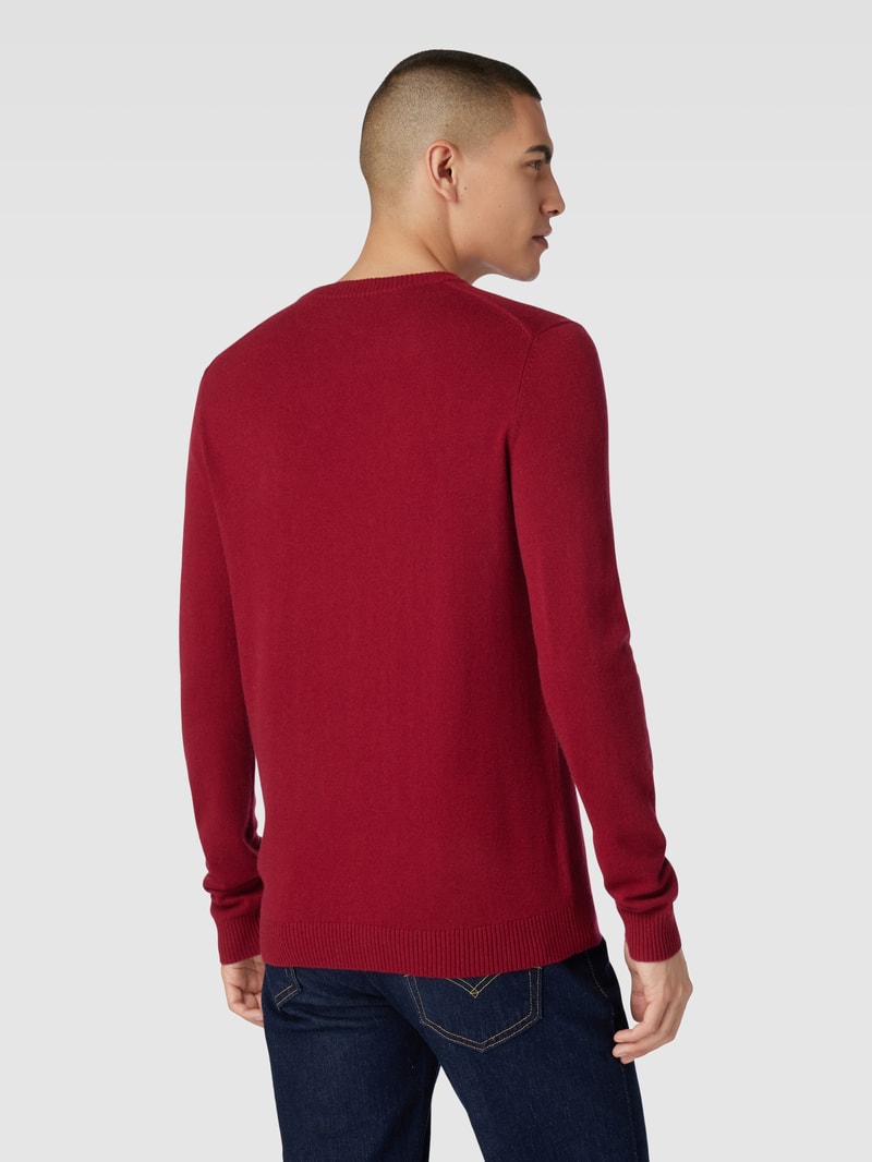 Strickpullover aus Kaschmir mit Rundhalsausschnitt in kirschrot