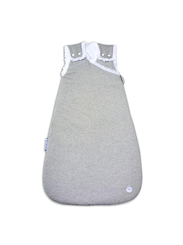 nordic coast company  Baby Schlafsack Grau mit Spitze günstig kaufen