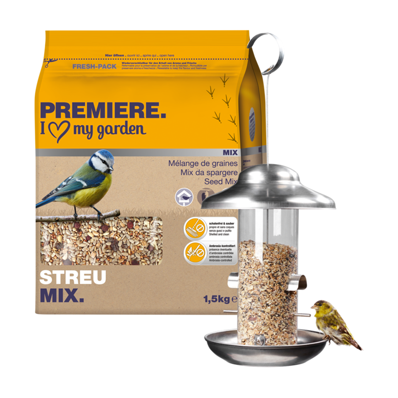 AniOne Wildvogelfutter AniOne Futtersäule mit Premiere Streu-Mix