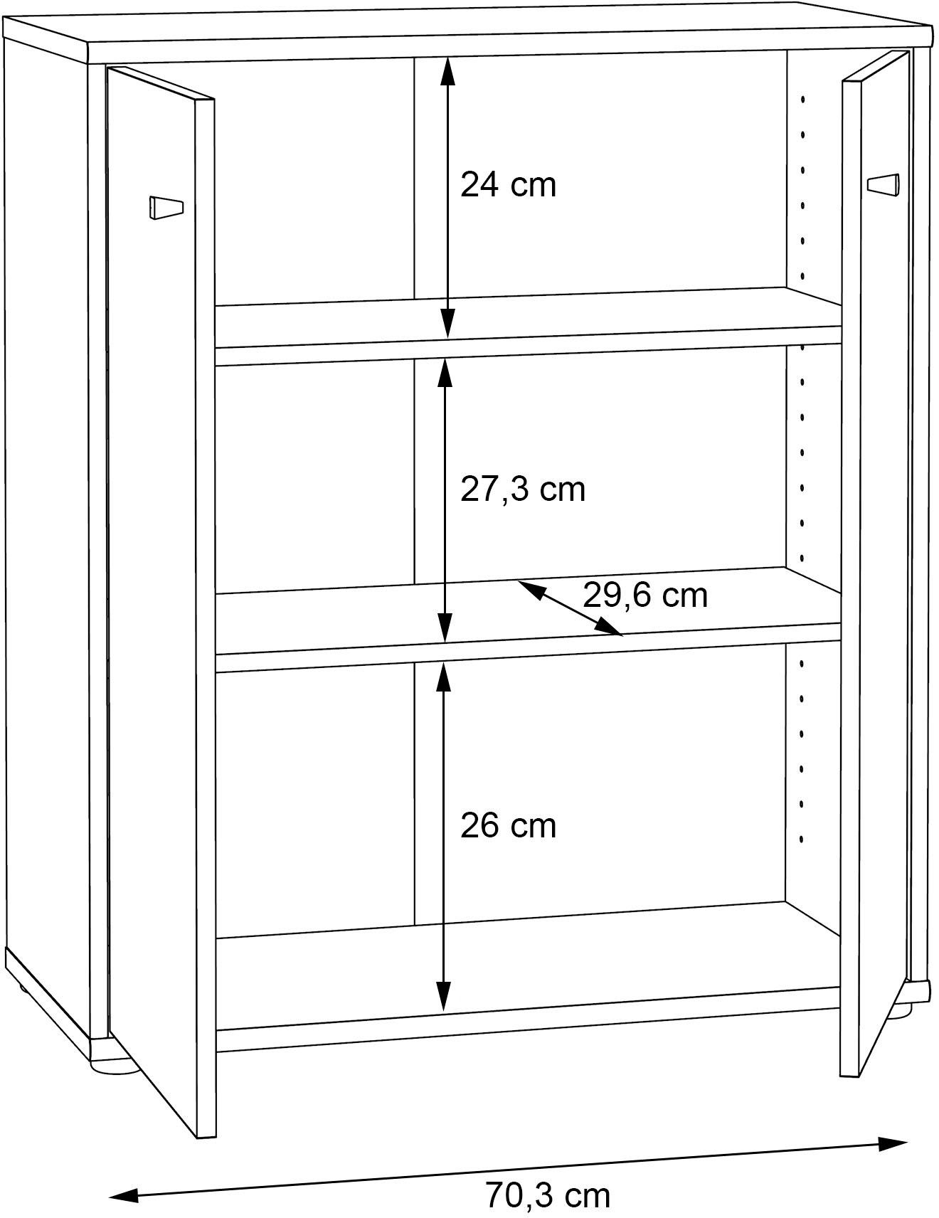 FORTE Kommode Tempra, Breite 73,7 cm