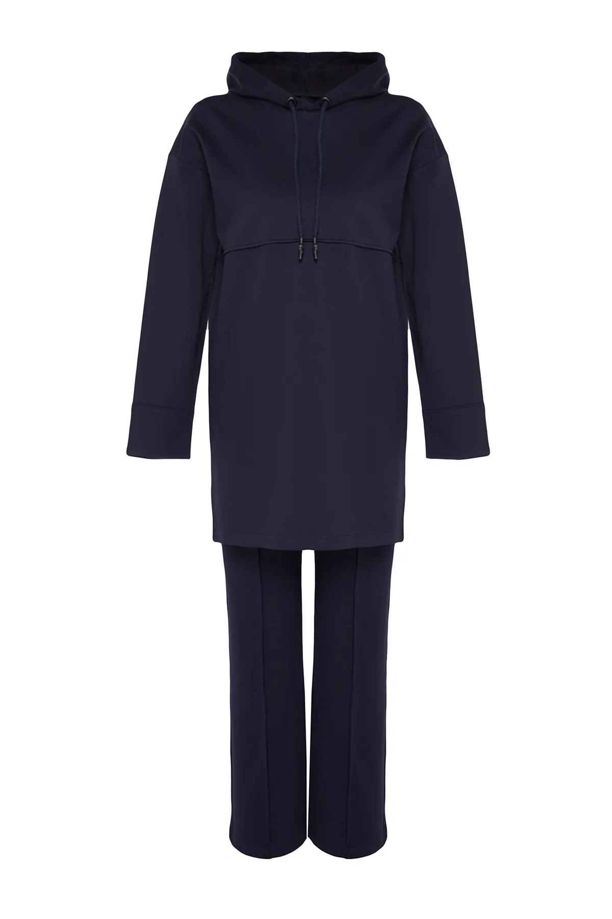 Trendyol Modest  Marineblaues Strick-Trainingsanzug-Set mit Kapuze TCTAW23EN00012