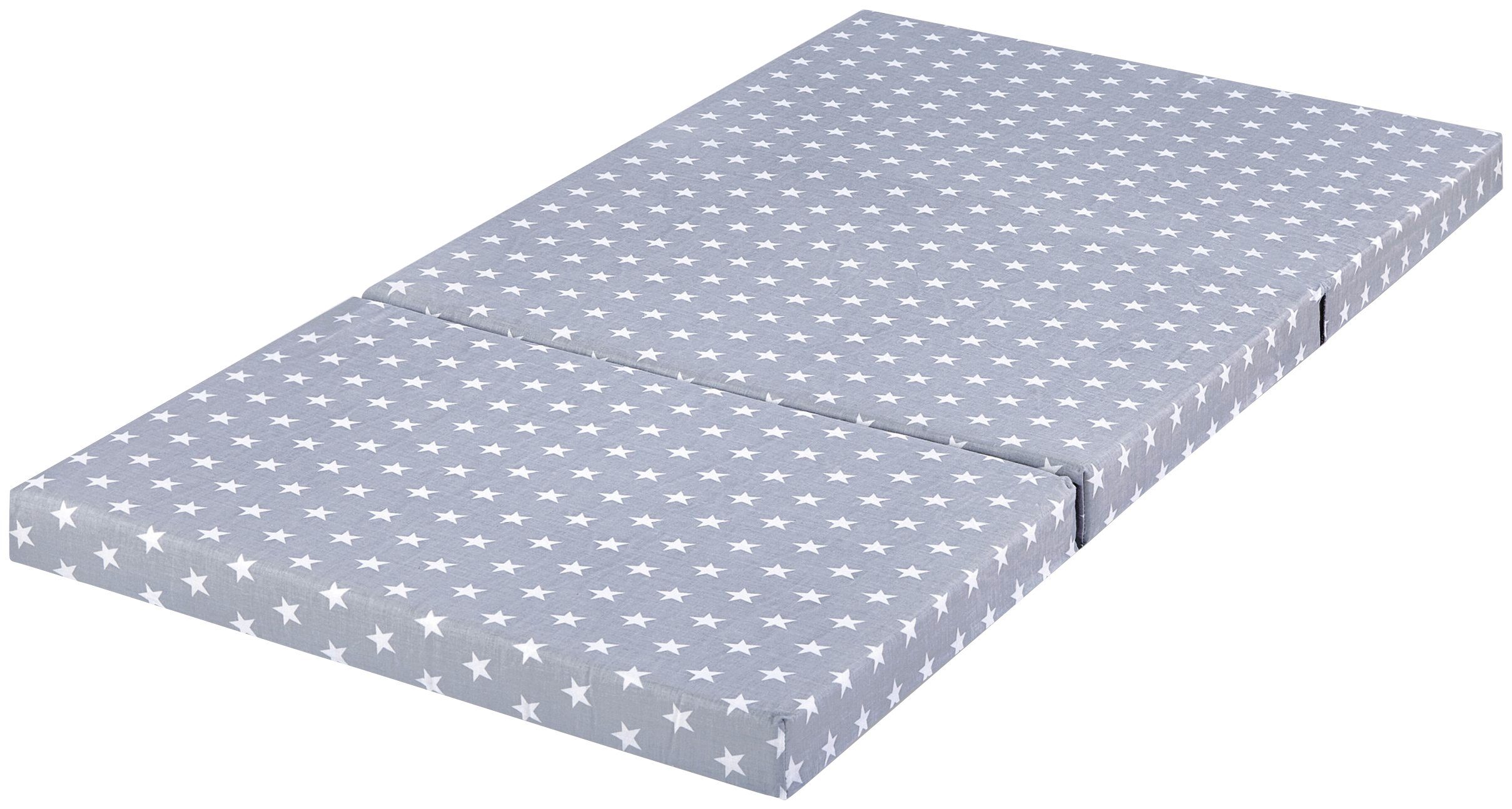 Klappmatratze Kinder-Reisematratze STAR grau, Bambini, 6 cm hoch, Qualitätsschaumstoff