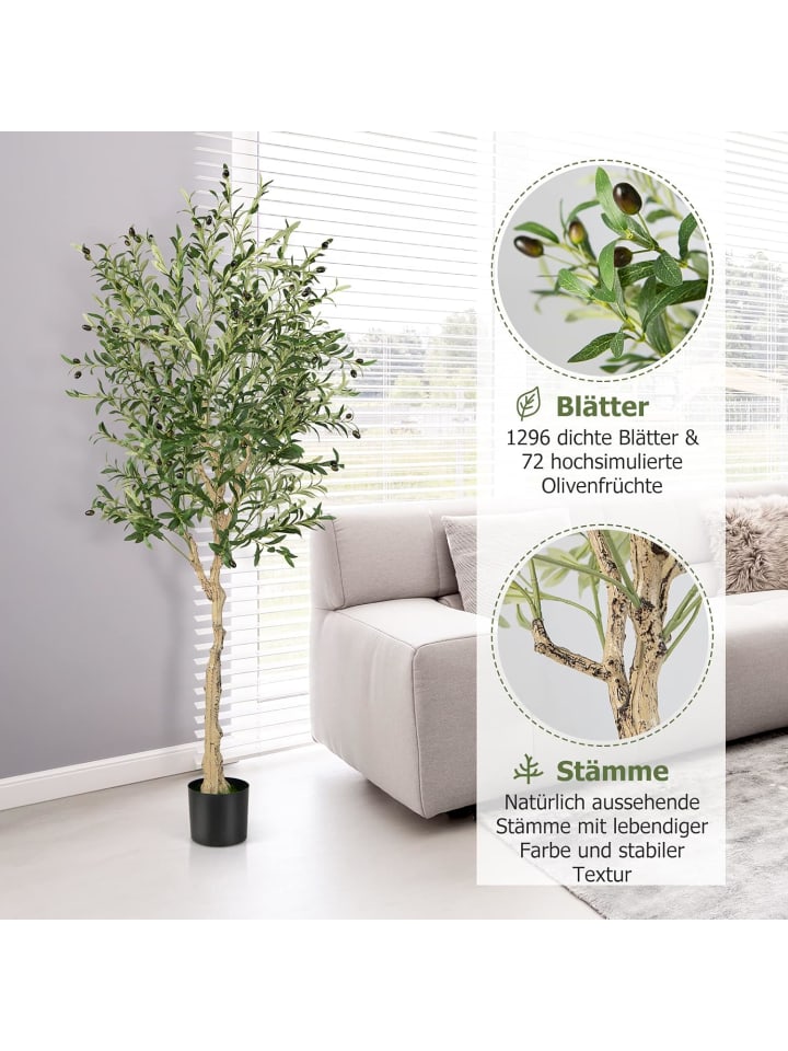 COSTWAY Künstliche Olivenbäume 2er Set in Grün günstig kaufen onesize