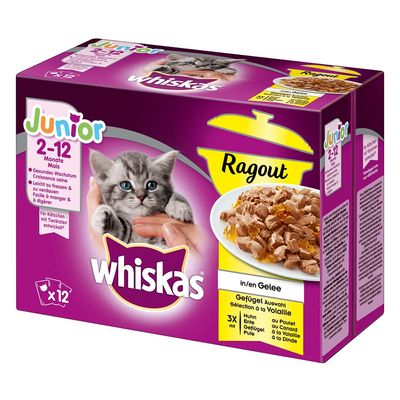 Jumbopack Whiskas Junior Frischebeutel 144 x 85 g
