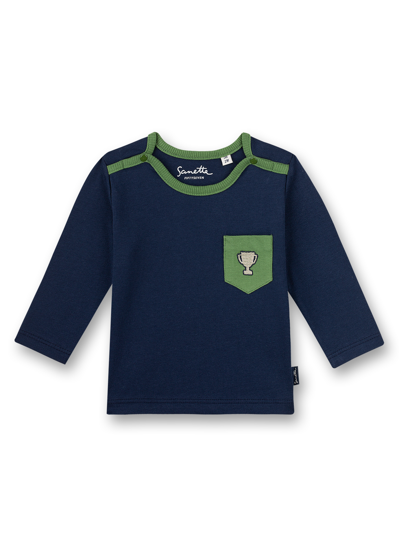 Jungen-Shirt langarm Dunkelblau Lucky Winners