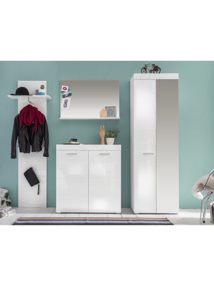 ebuy24 Garderobenaufstellung Amira B Weiß 233 x 38 cm günstig kaufen onesize