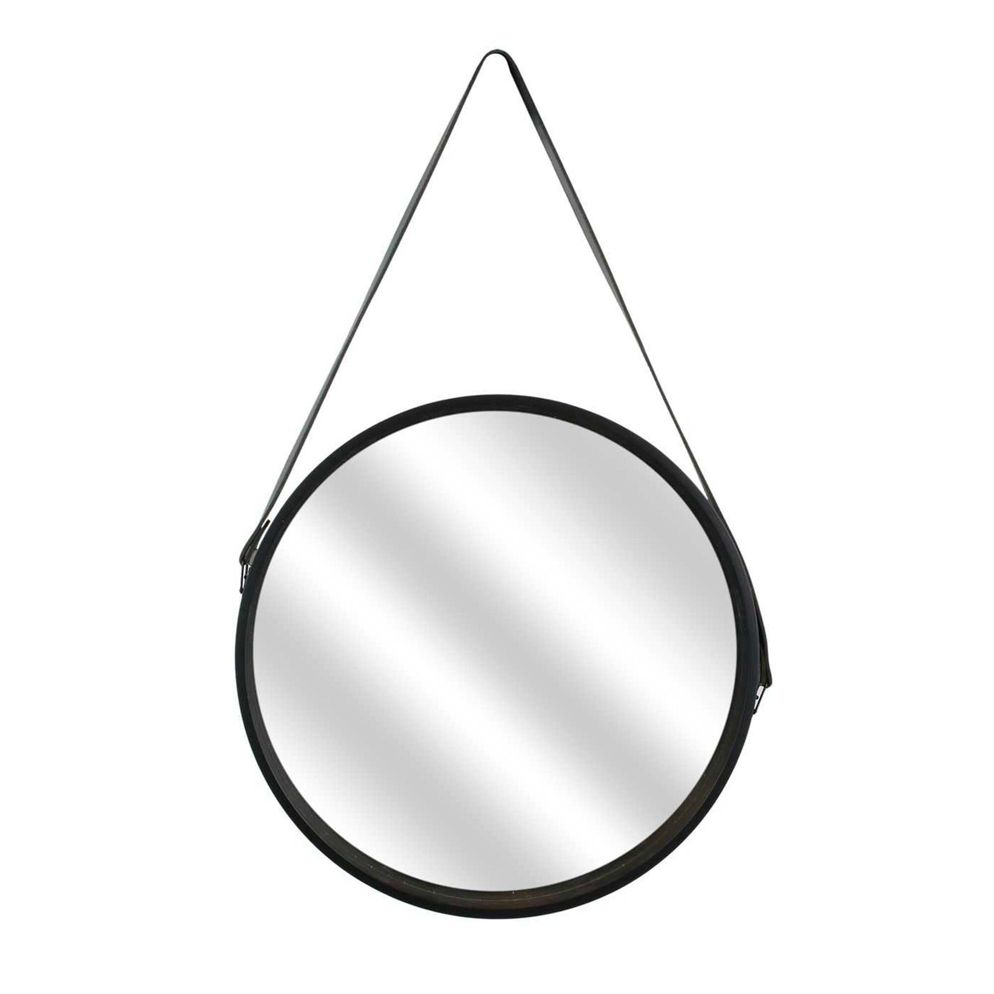 Miroir mural rond type barbier avec anse