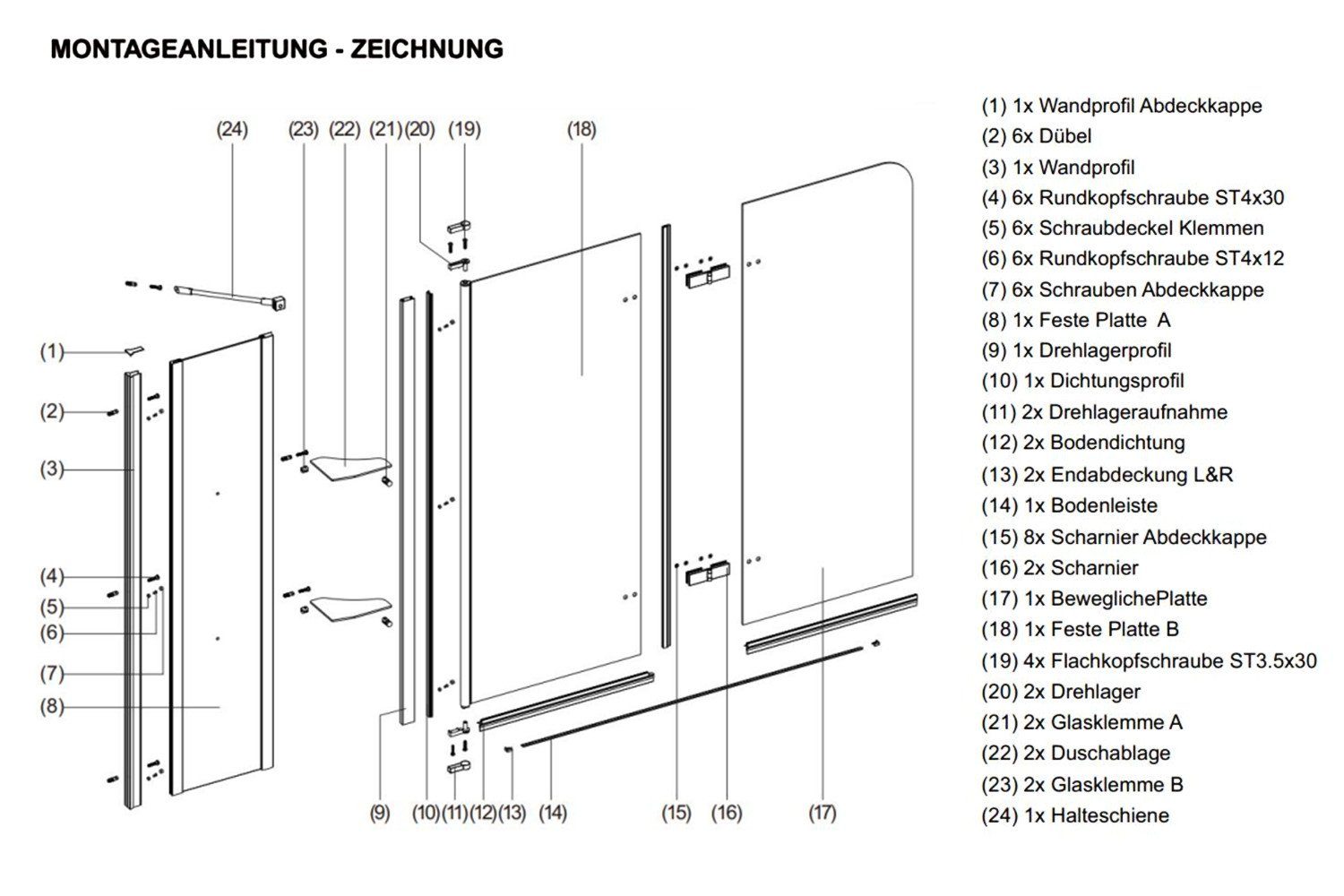 AQUALAVOS Badewannenfaltwand Duschabtrennung Glas Duschwand für Badewanne Badewannenaufsatz, Einscheiben-Sicherheitsglas (ESG) 5 mm mit Nanobeschichtung, 130x140 cm, 150x140 cm, Spritzschutz im Bad, mit Acryl- Duschablage