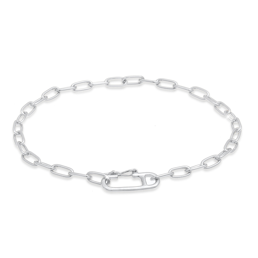 Elli Elli Bracelet Chaîne Ovale à maillons pour dames Tendance ajustable en 925/1000 a Bracelet