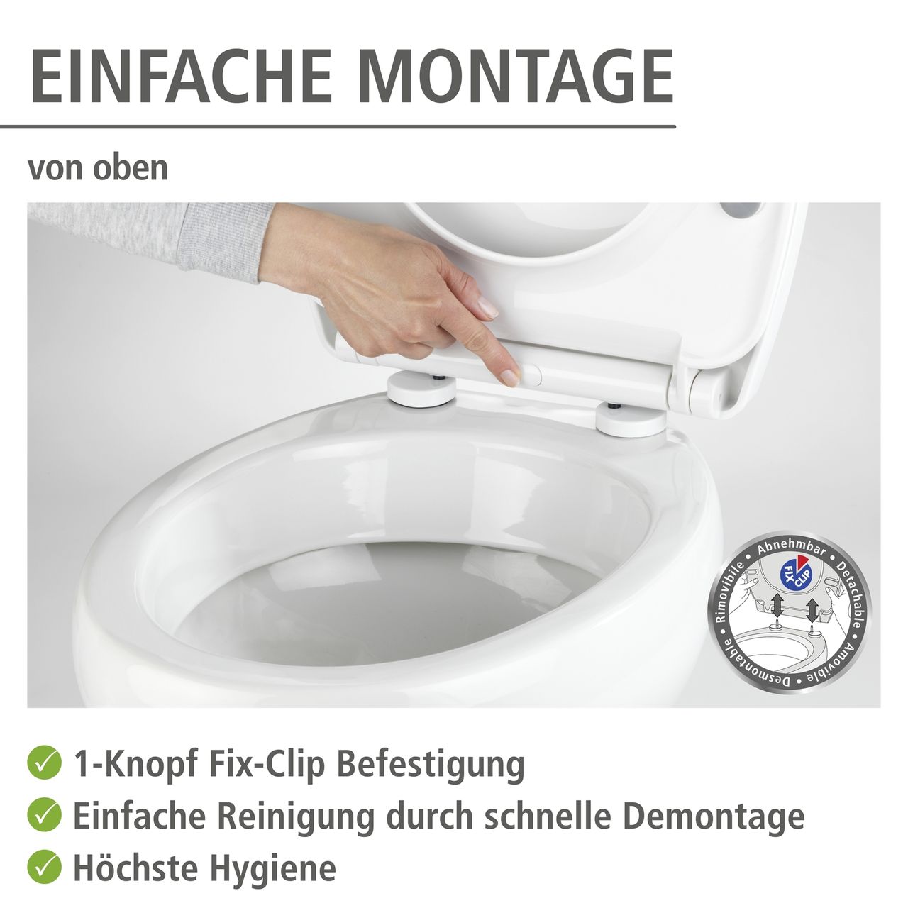 Wenko Toilettensitz Tavola, WC-Sitz mit Absenkautomatik und Schnellbefestigung