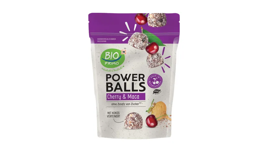 BIO PRIMO Bio Power Balls - Cherry & Maca 80 g