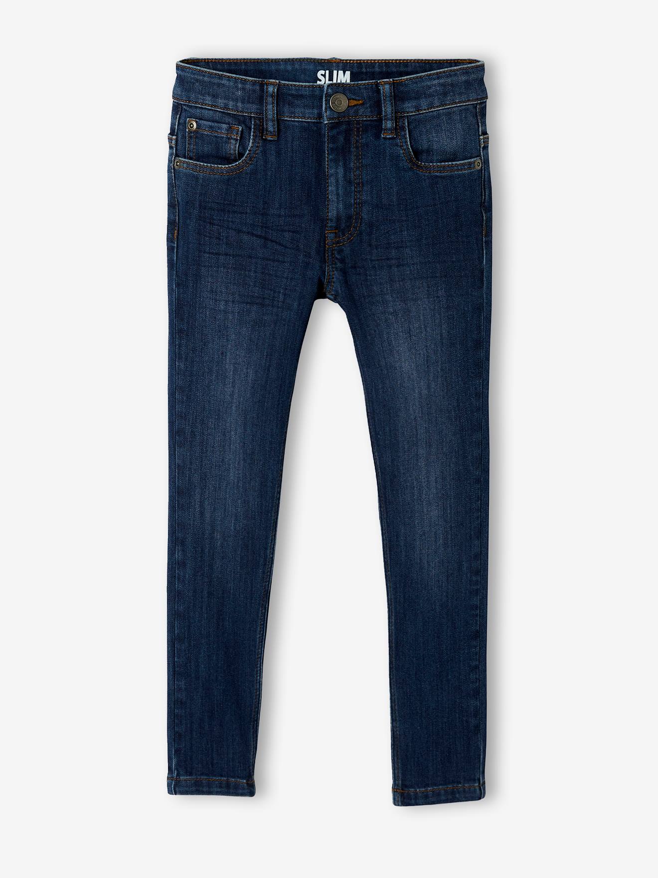 Vertbaudet Die UNVERWÜSTLICHE, robuste Jungen Jeans, Slim-Fit - dark blue