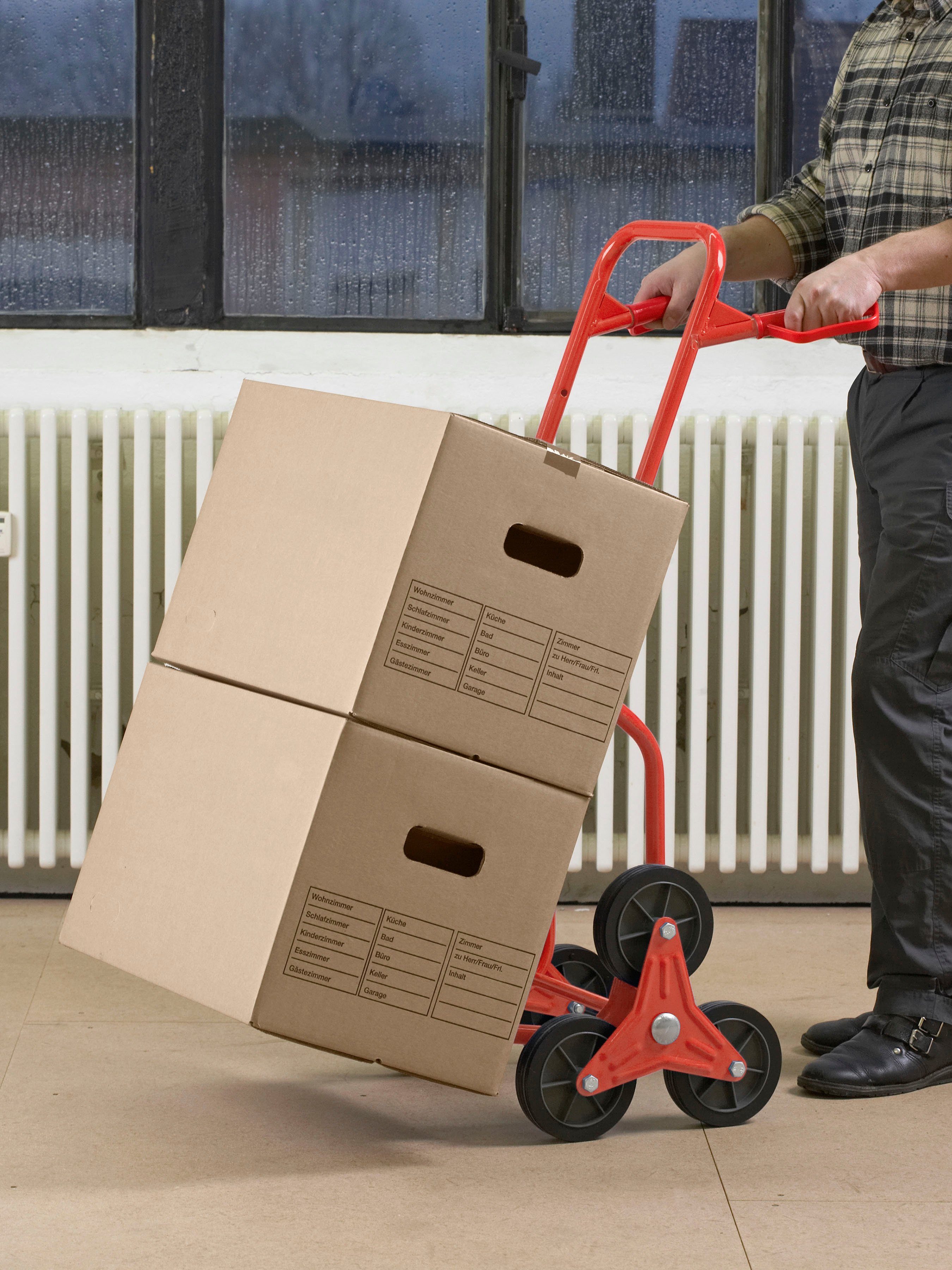 meister Treppensackkarre Stufen-Sackkarre / 8985750, 120 kg Tragkraft, 3x3 Treppensteiger, klappbare Ladefläche
