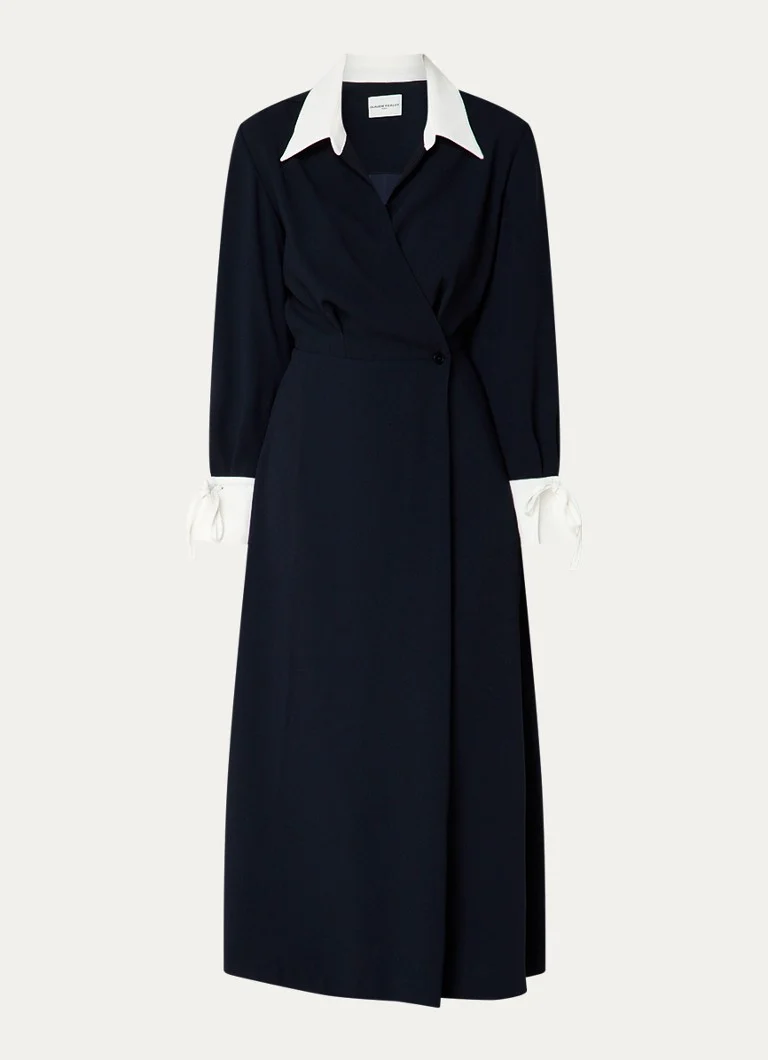 Abito tunica midi di Claudie Pierlot con effetto a portafoglio e dettaglio a fiocco.