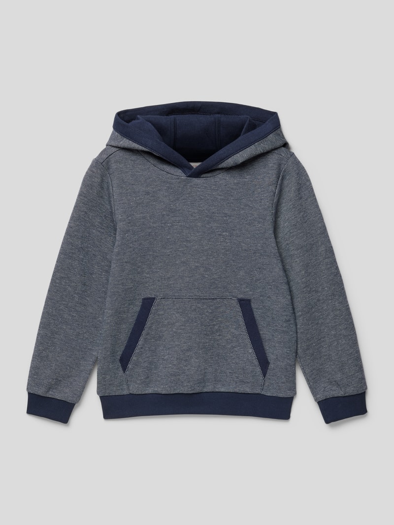 Hoodie in melierter Optik in marineblau