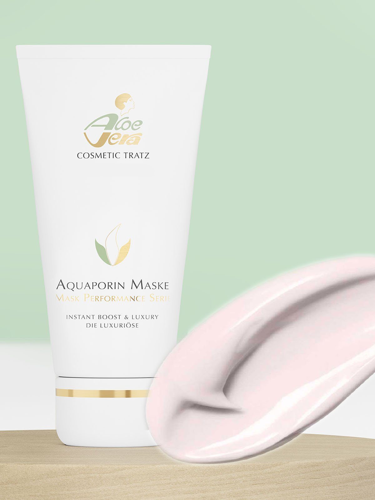 Aloe Vera Cosmetic Tratz Gesichtsmaske Aquaporin Maske MASK PERFORMANCE Anti-Aging Maske, 1-tlg., Frei von Mineralölen, Parabenen und PEG’s