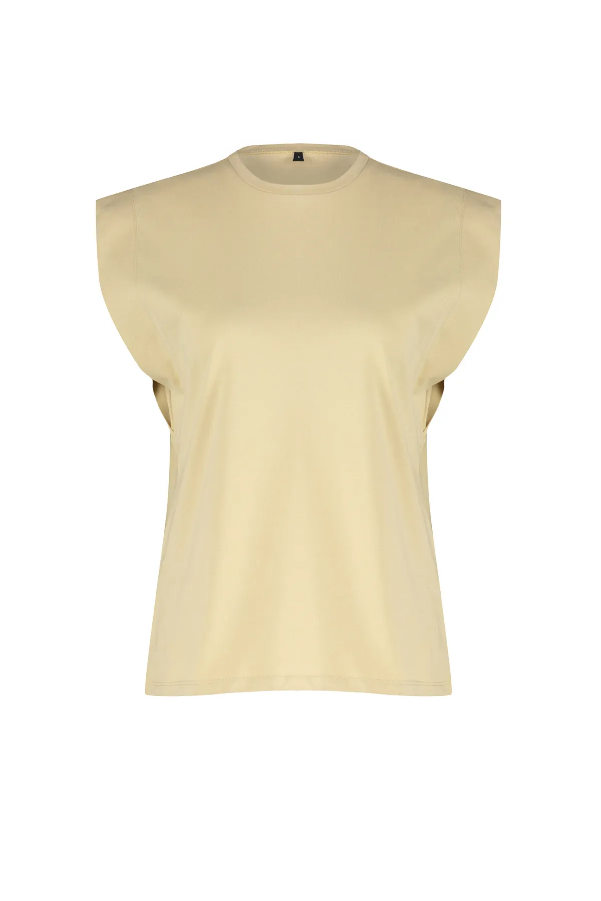 Trendyol Collection  Dunkelbeiges Basic-Strick-T-Shirt mit Rundhalsausschnitt aus 100 % Baumwollwatte TWOSS20TS0021