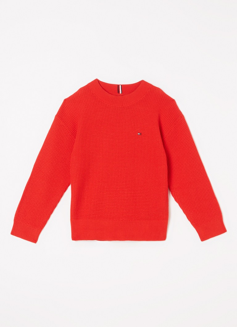 Pulover Tommy Hilfiger texturat tricotat fin