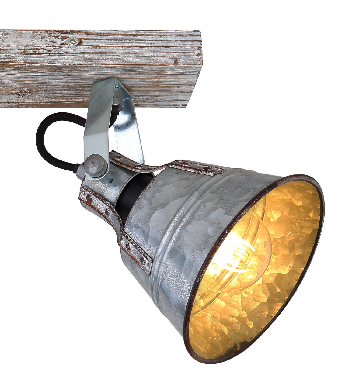 Globo Lighting - GÜNTHER I - Strahler Holz weiß, 2x E27