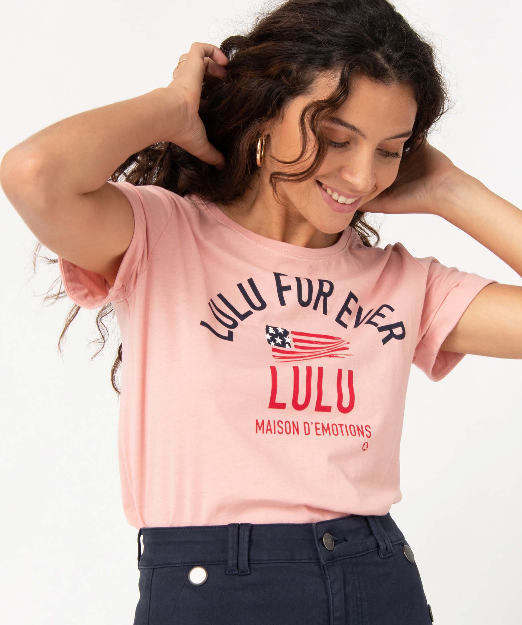 Tee-shirt femme avec inscription - LuluCastagnette rose | GEMO