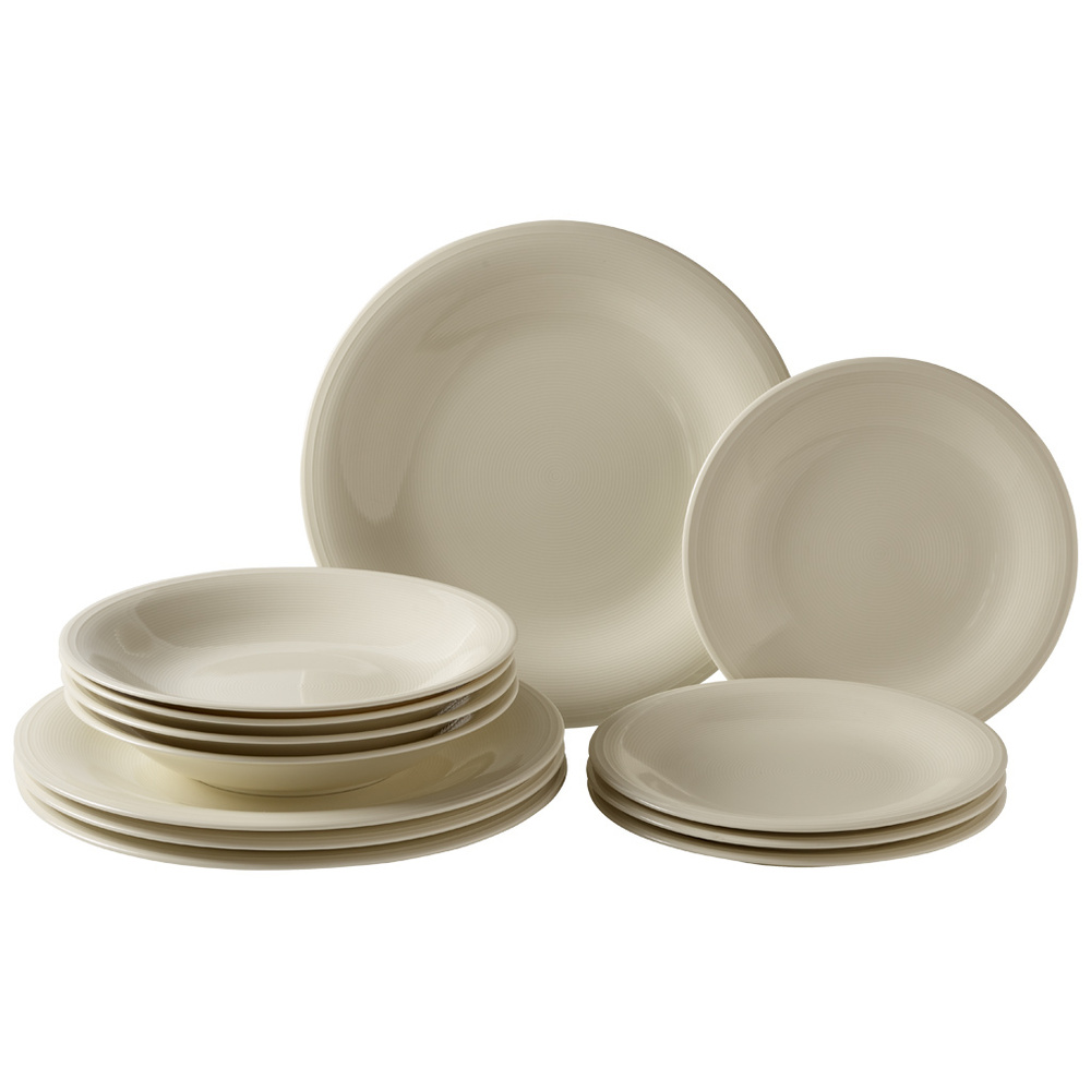 like. by Villeroy & Boch Set Starter Assiette 12pcs. Color Loop Natural service de vaisselle