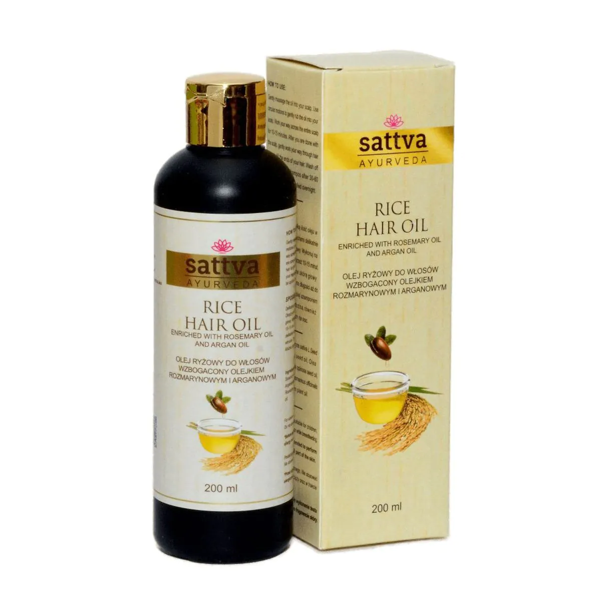 Sattva Ayurveda Rice Oil - Ulje za kosu, obogaćeno uljem ruzmarina i argana 200 ml
