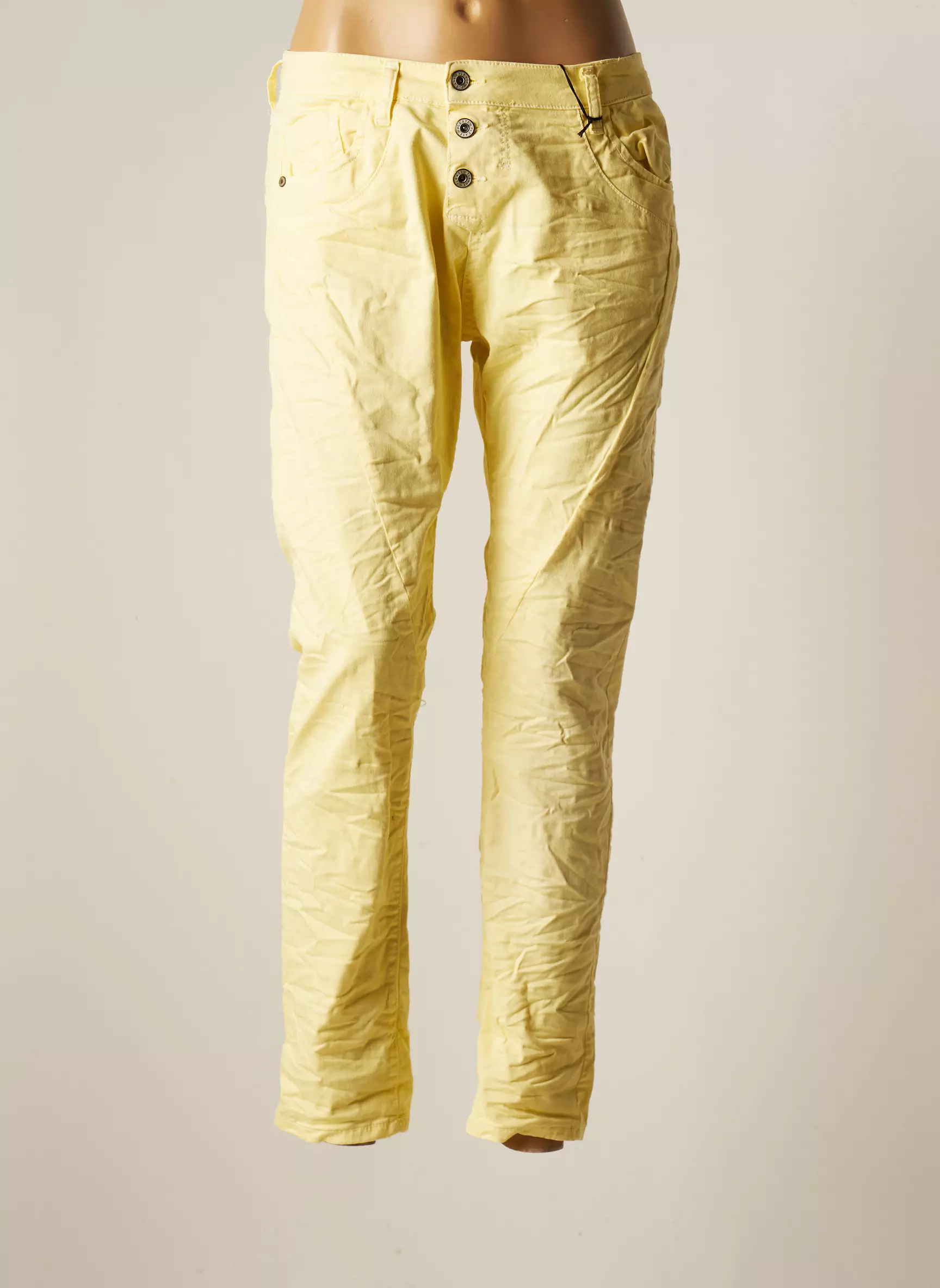 Please Pantalons Droits Femme couleur jaune