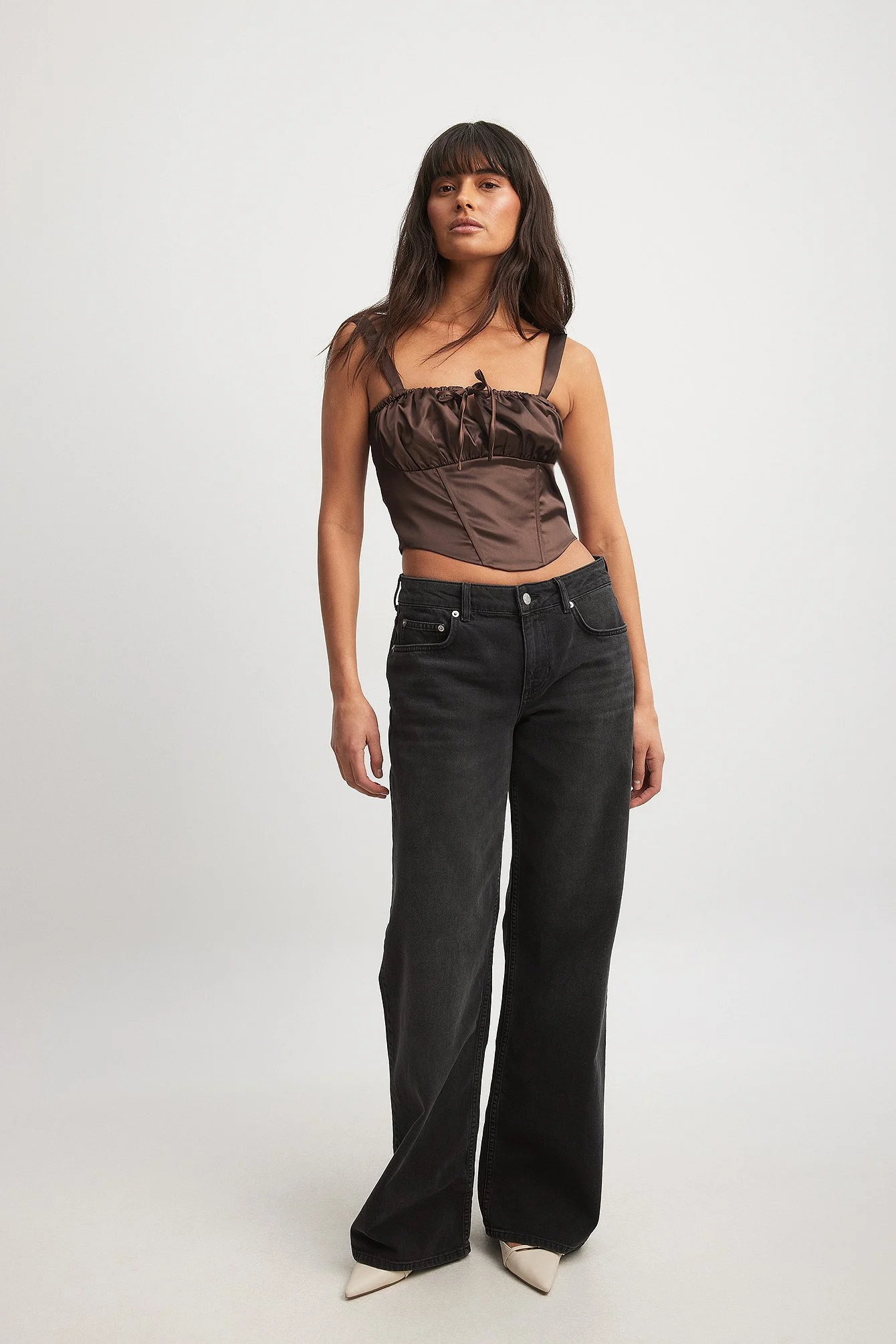 Korsett-Crop-Top aus Satin