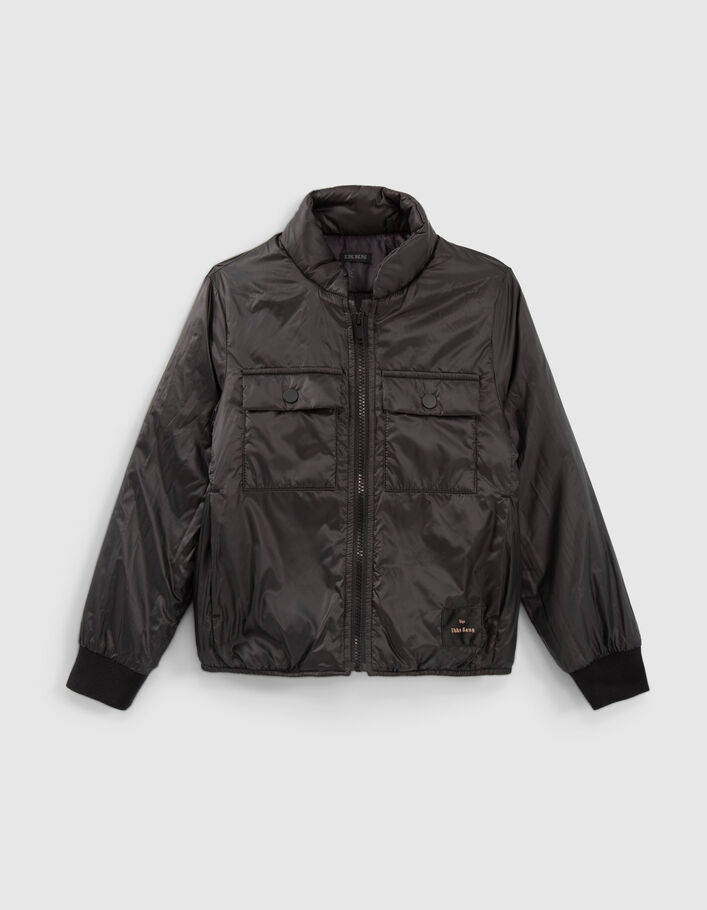 Parka 2-en-1 moka et blouson noir garçon