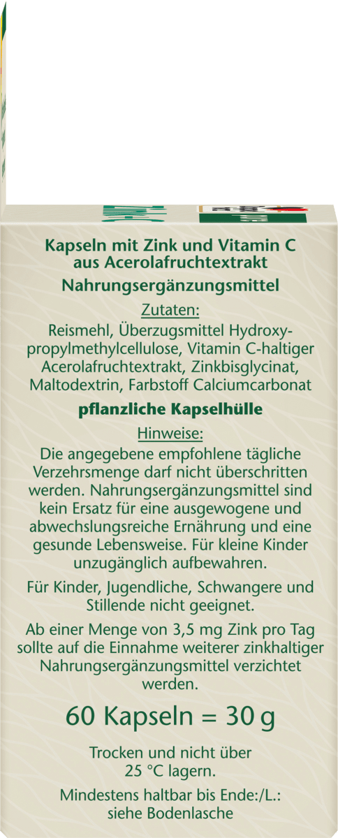 Zink + C Kapseln 60 St, 30 g