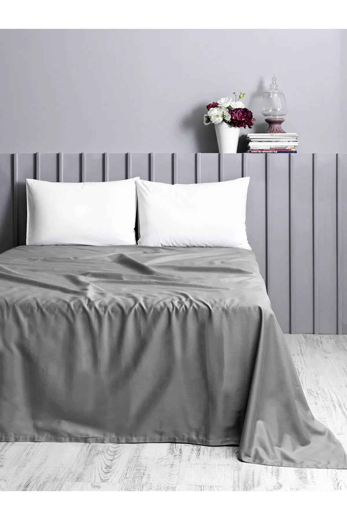 Karna Home  Klassisches Doppel-Bettbezug-Set aus Baumwollsatin