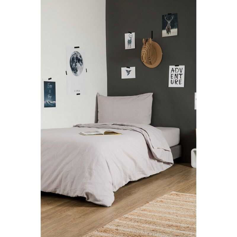 Housse de Couette Enfant en Lin et Coton Bio + taie d'oreiller
