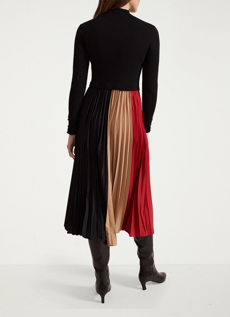 Rochie midi plisată cu blocuri de culoare Phase Eight Petite