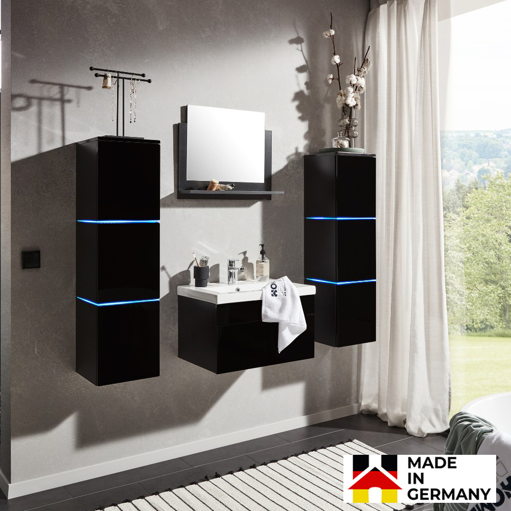 Home Deluxe Badmöbel WANGEROOGE XL - schwarz