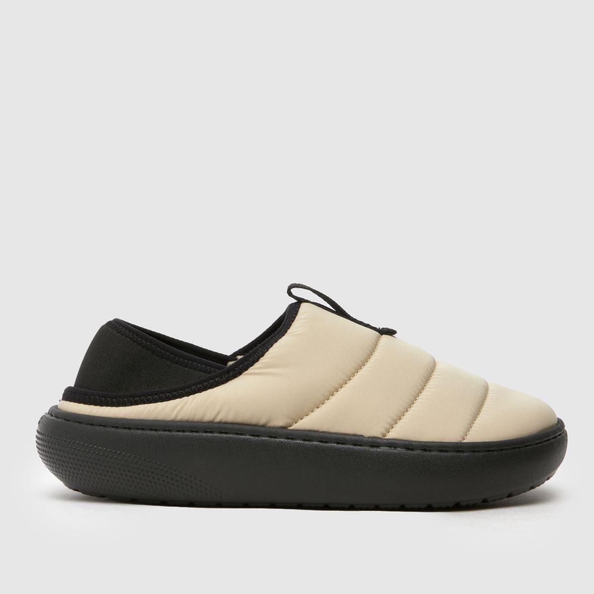 Crocs – Beige puff-sandaler med mockamotiv