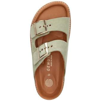 Genuins Hawaii Velour Pantolette in grün
