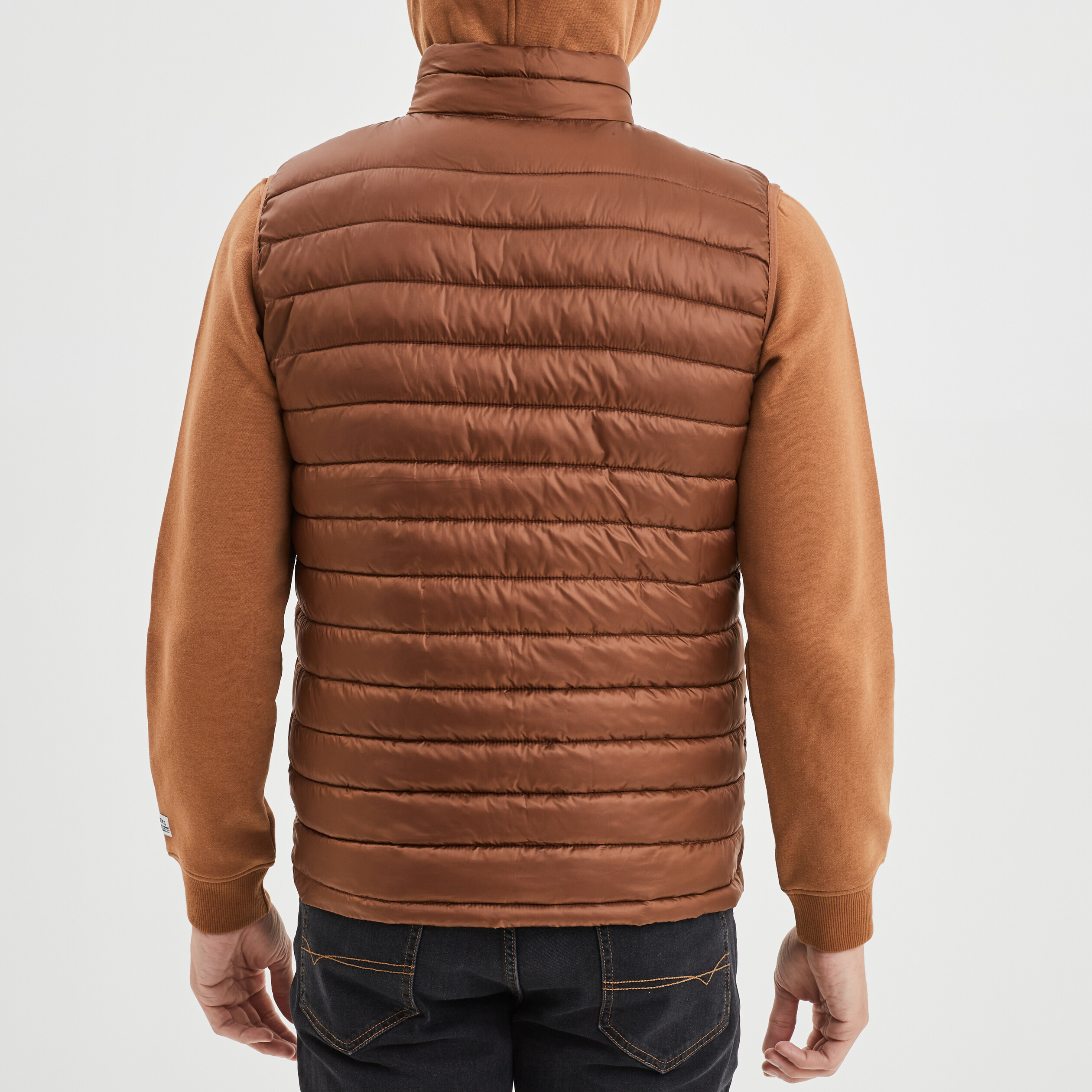 Doudoune légère zippée sans manches camel homme | La Halle