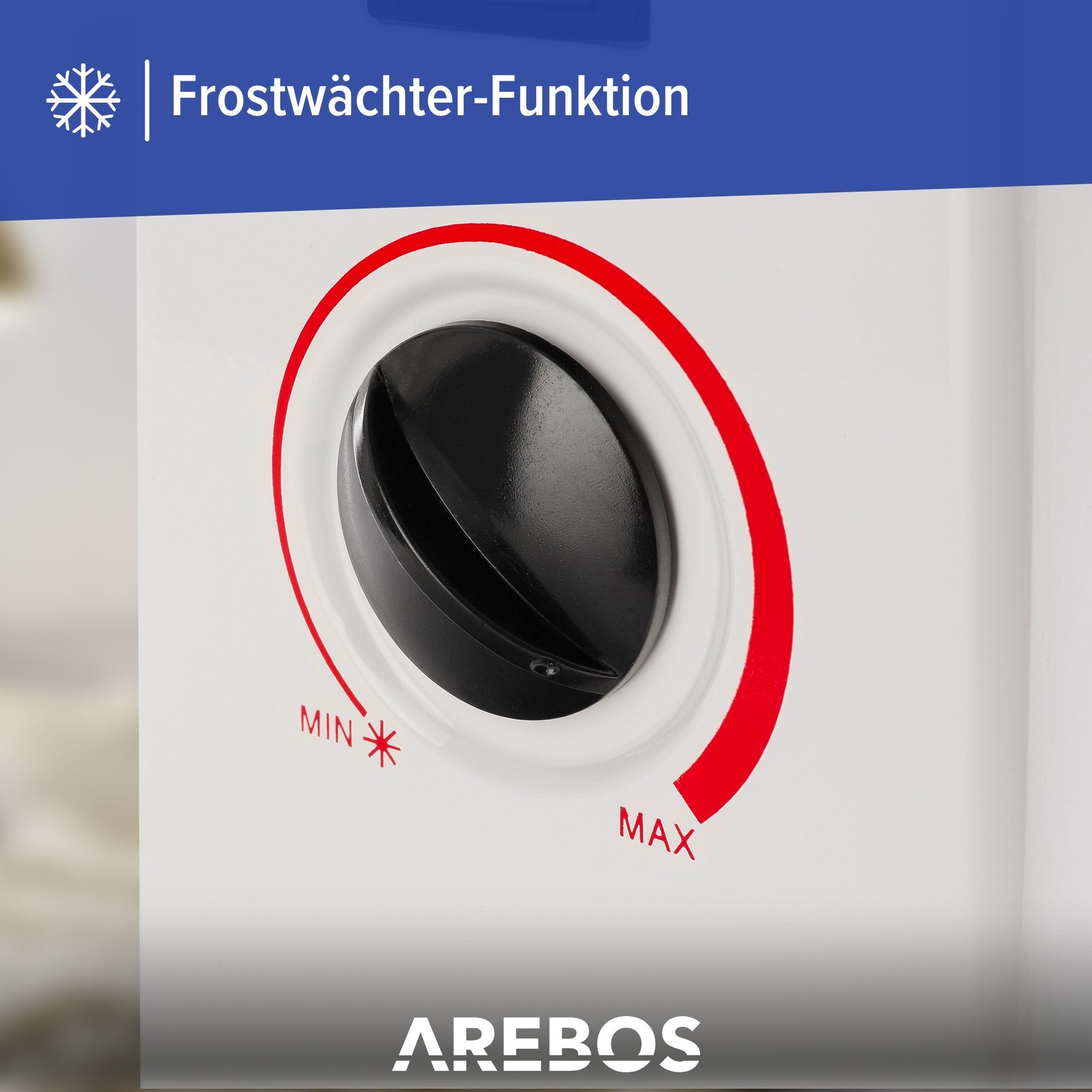 Arebos Konvektor 2x Standfüße, 2000 Watt, Thermostat, Frostwächter-Funktion, 2000 W