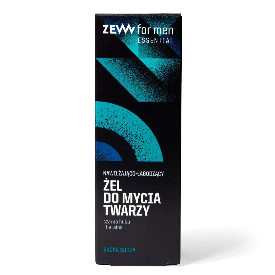 ZEW For Men med sort chaga og betain - fugtgivende og beroligende ansigtsvaskegel 100 ml