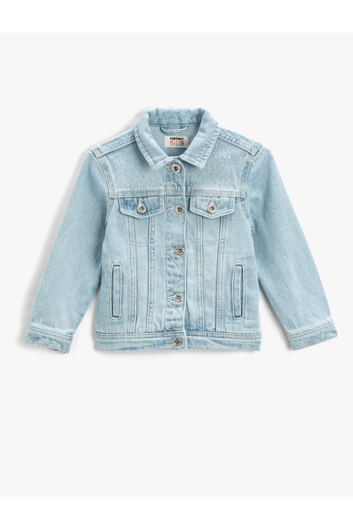 Koton  Jeansjacke mit Filet- und Pattentaschen, paillettenbestickter Baumwolle