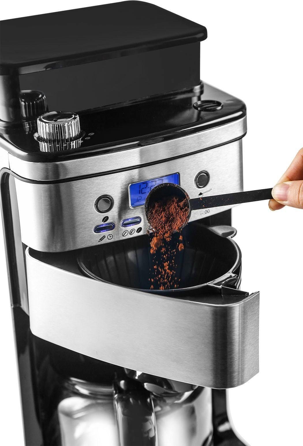 Privileg Kaffeemaschine mit Mahlwerk CM4266-A, 1,5l Kaffeekanne, Papierfilter 1x4, für ganze Bohnen oder gemahlenen Kaffee geeignet