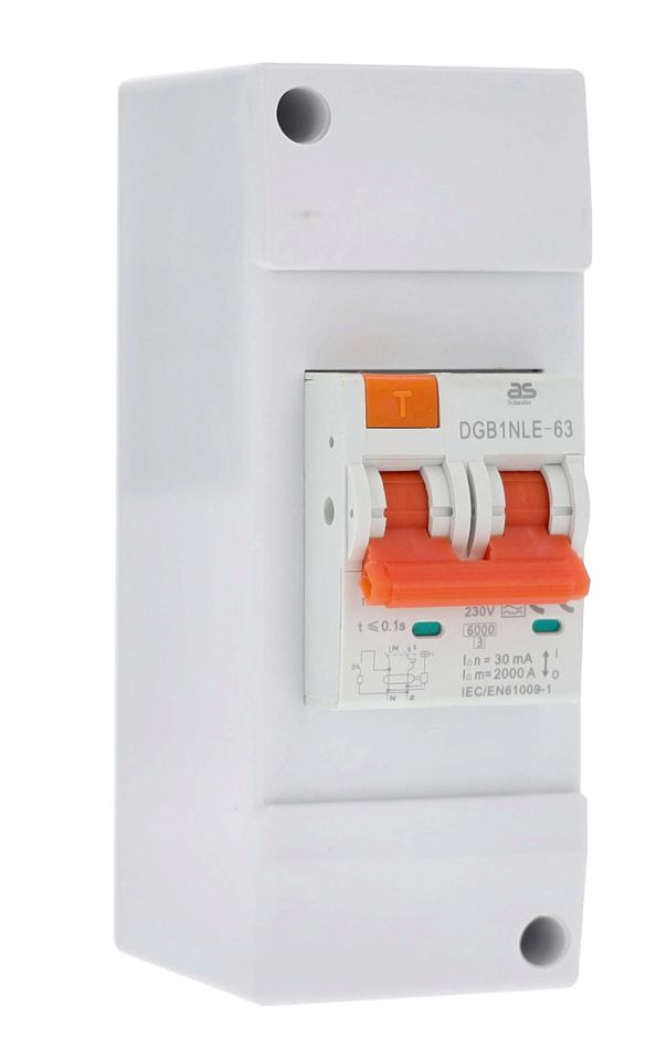 Schwabe 61569 kempingo srovės nuotėkio jungiklis 230V/16A, 30mA, A, C tipo, 2 polių