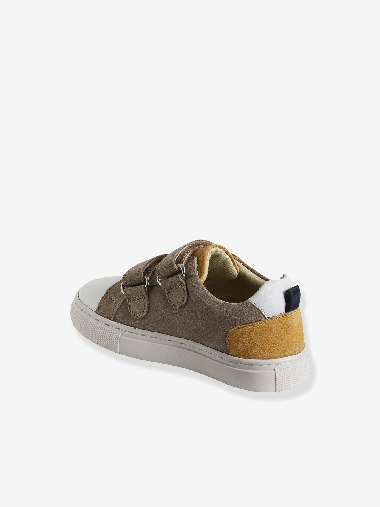 Baskets scratchées cuir garçon collection maternelle marine