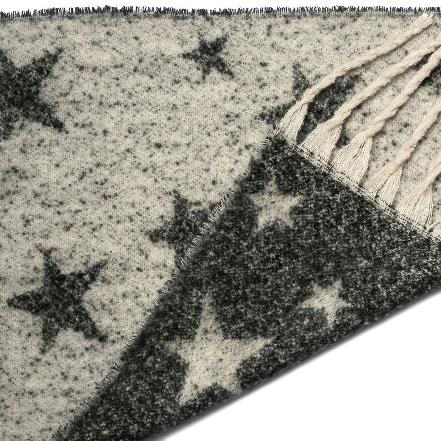 Echarpe TEXTO noire à étoiles blanches