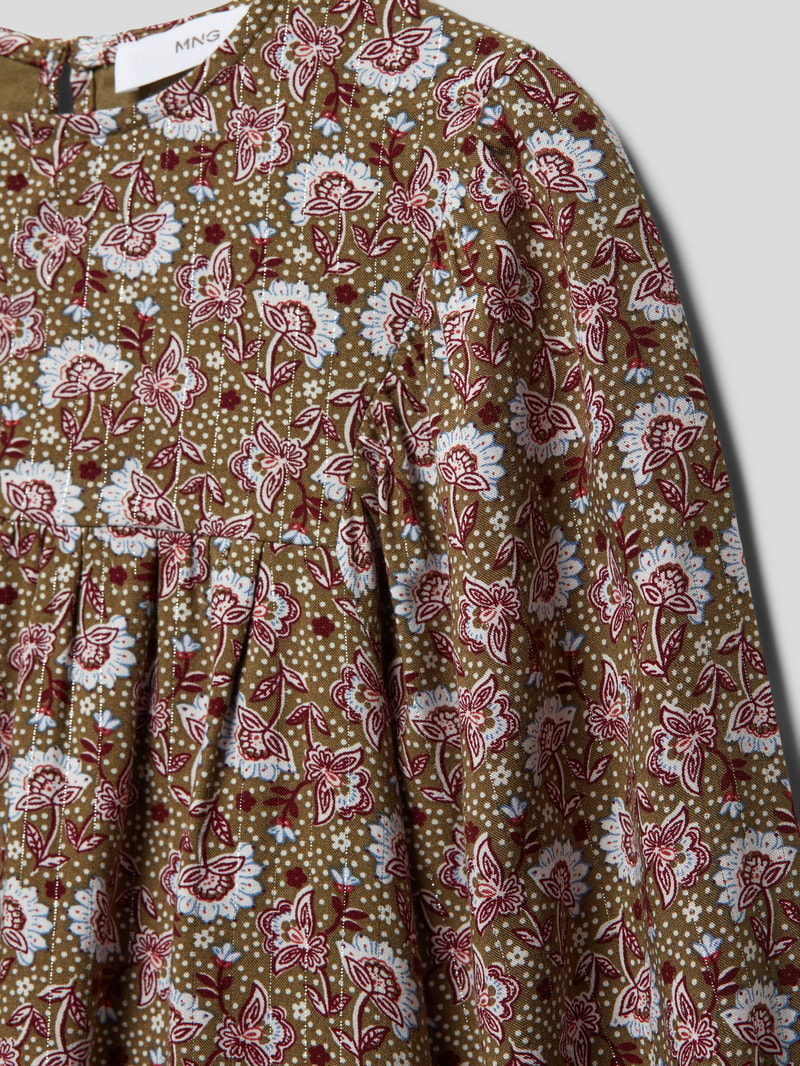 Kleid mit Allover-Muster Modell 'kiwi' in khaki