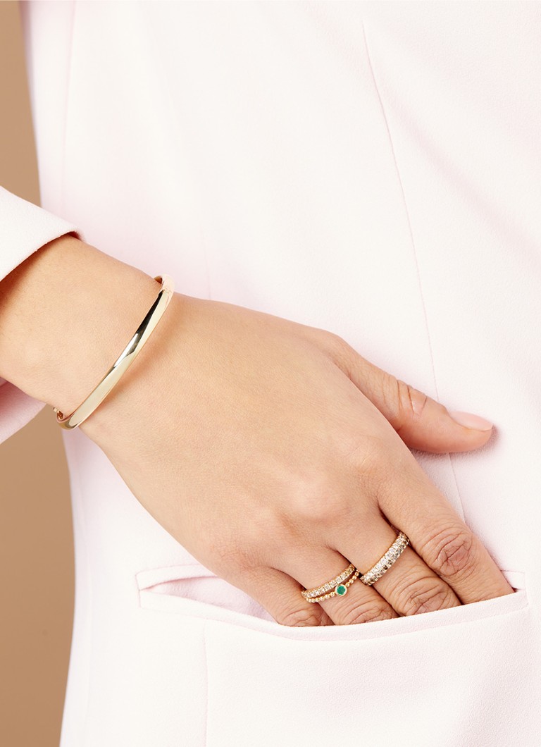 14k Yellow Gold Diamond Point Bangle (M)