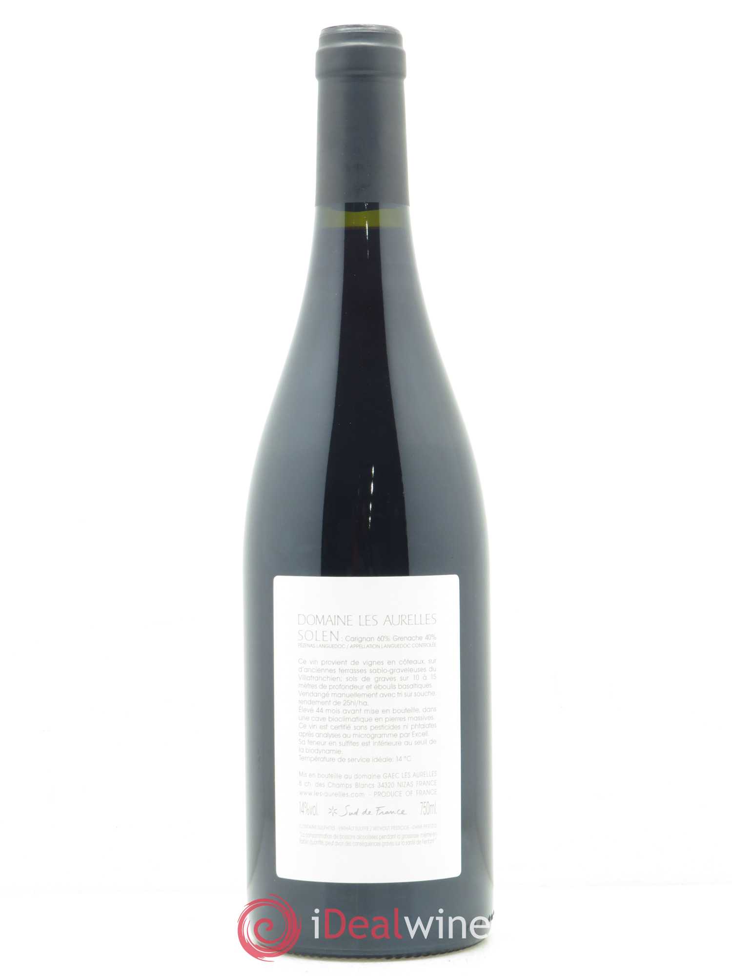 Pézenas Languedoc Solen Domaine les Aurelles - Basile et Caroline Saint-Germain  2015 - Lot de 1 Bouteille