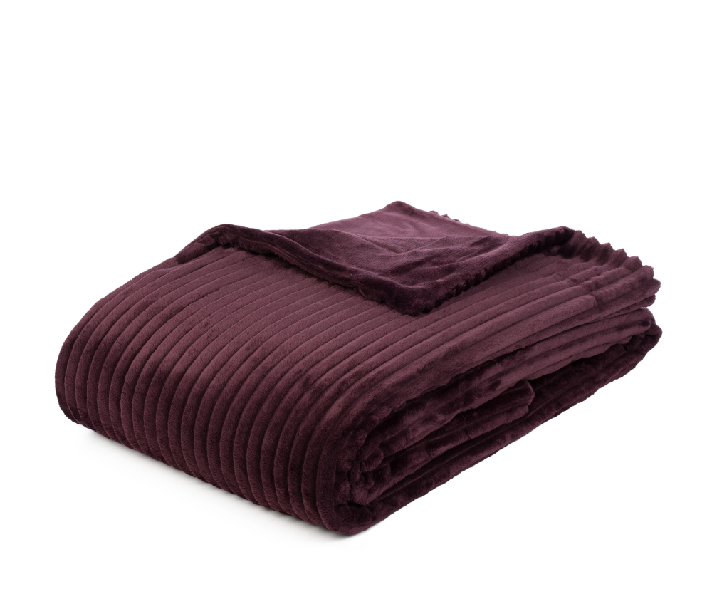 Wohndecke Cord Optik brombeere